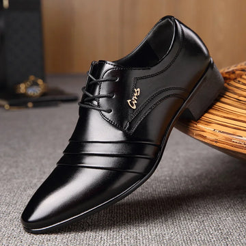 Fashion Men's Leather Shoes: Wedding Business Dress Oxfords