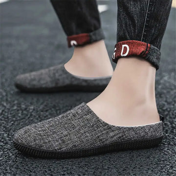 Men's Canvas Laceless Designer Luxury Sneakers