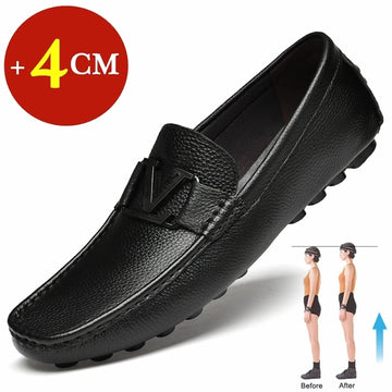 Elevator Sneakers: Soft Leather Men's Loafers