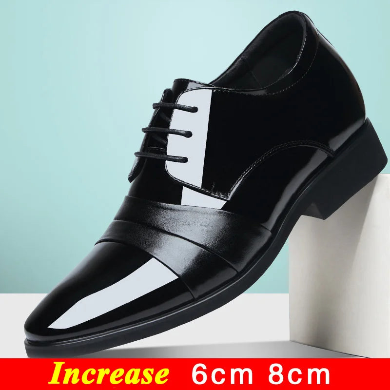 Genuine Leather Elevator Business Shoes: Men's Height-Increasing Moccasins