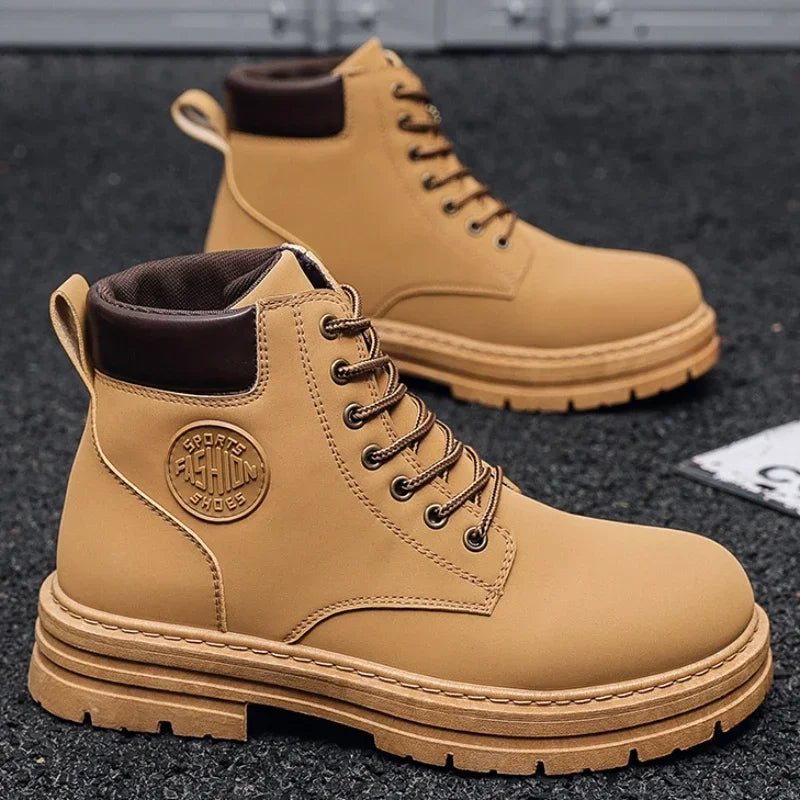 High-Top Suede Leather Men's Winter Boots