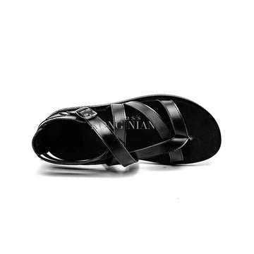 Summer Men's Leather Sandals: Rome Style Comfort