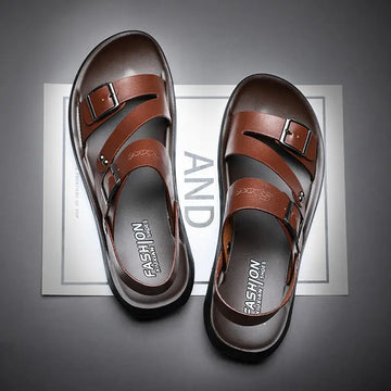 New Men's Leather Sandals: Fashion Comfort Slippers